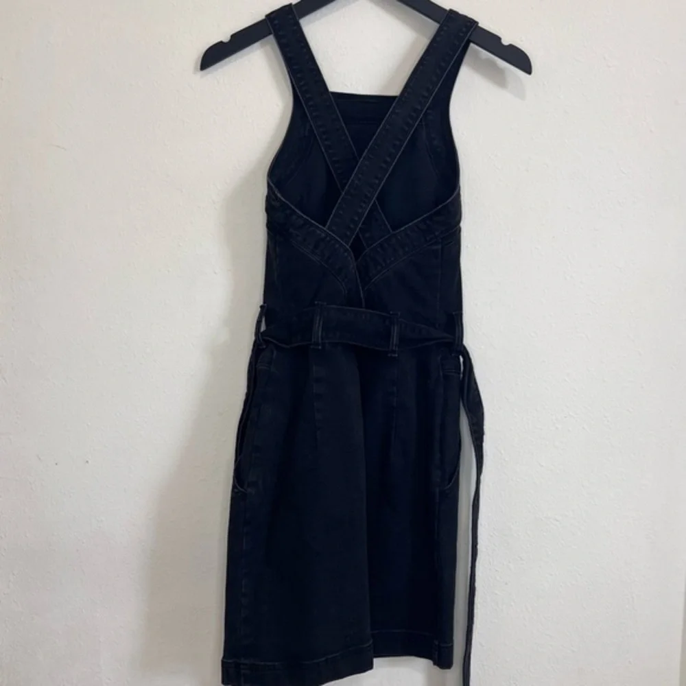 Zara Denim Mini Dress Crossback Belted